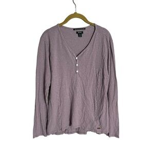 Roots Canada Light Purple Hemp Collection Henley Small